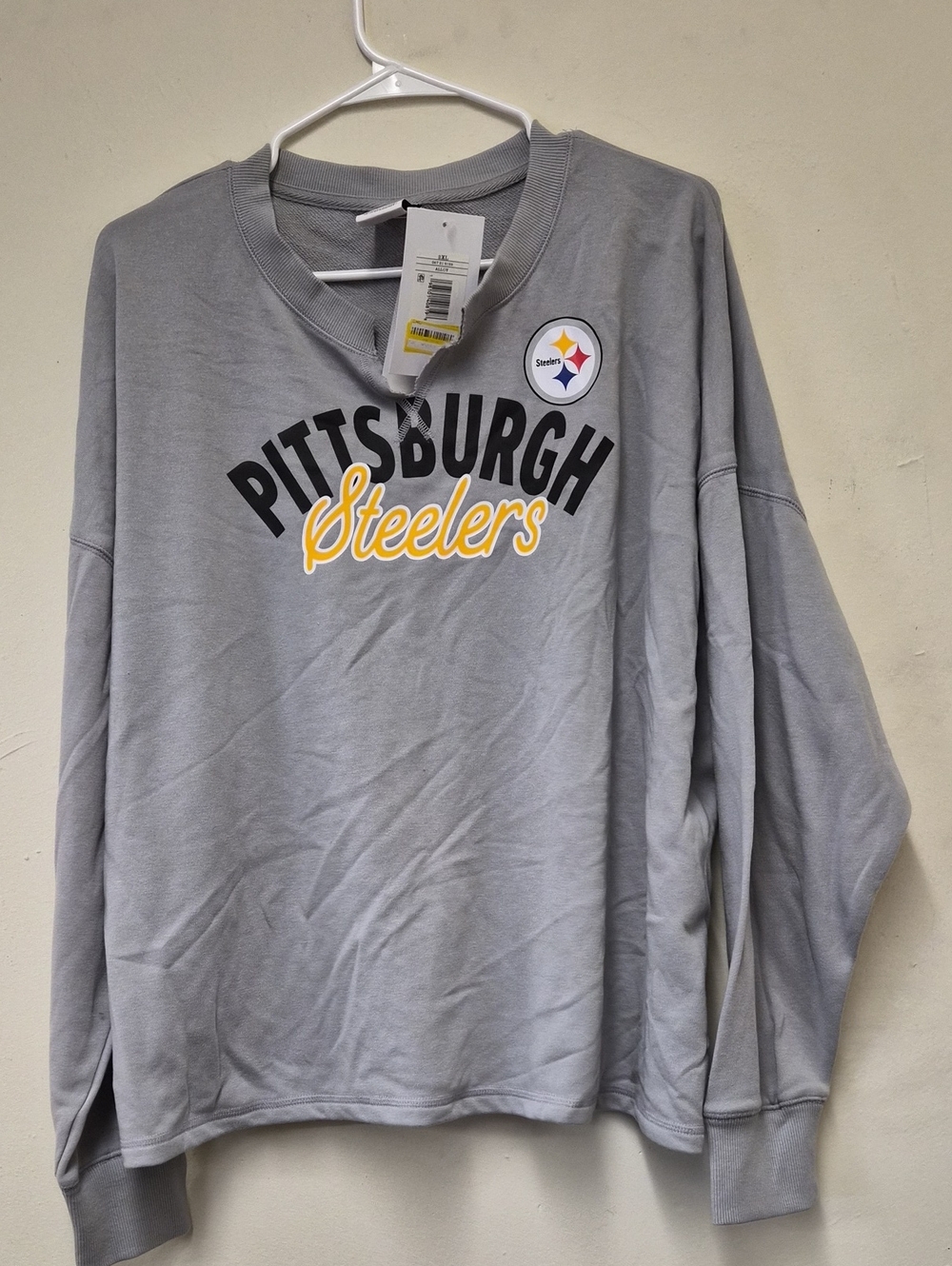 Pittsburgh Steelers Gray Crewneck Sweatshirt Size 2XL